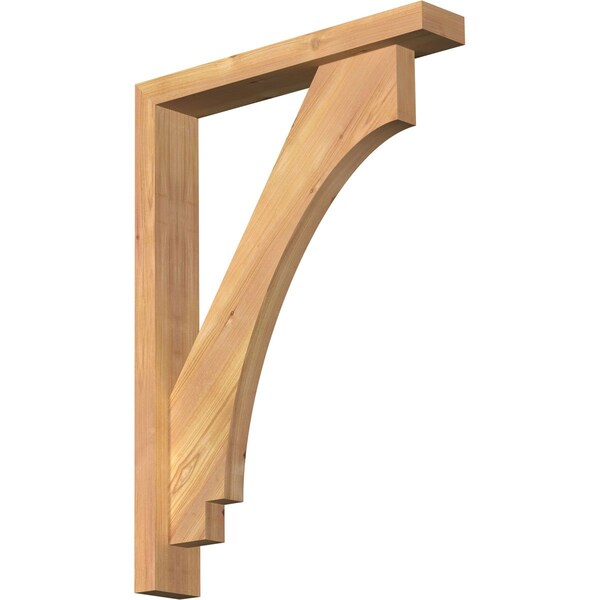 Ekena Millwork Imperial Block Smooth Bracket w/ Offset Brace, Western Red Cedar, 3 1/2"W x 20"D x 28"H BKT0402X20X28IMP05SWR - main